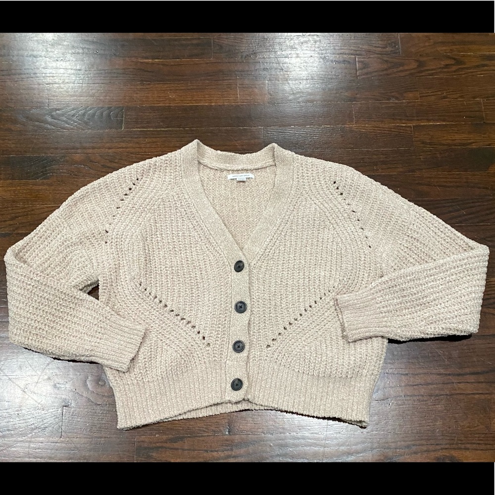 American Eagle Teddy Soft Cozy Button Front Cardigan Sweater Size XS Oversized